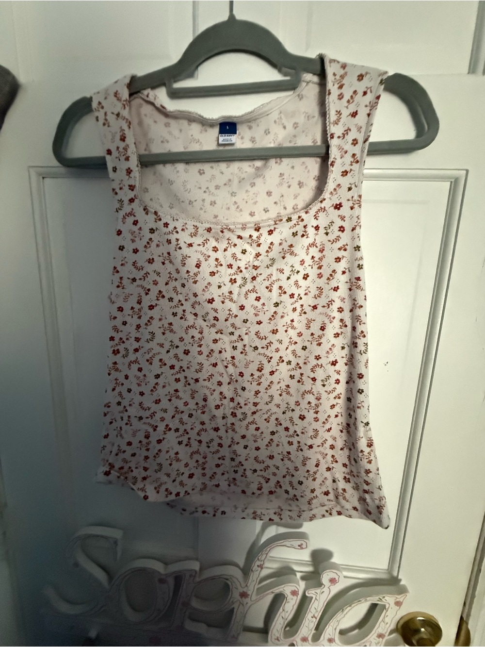 Old Navy Light Pink Floral Tank Top